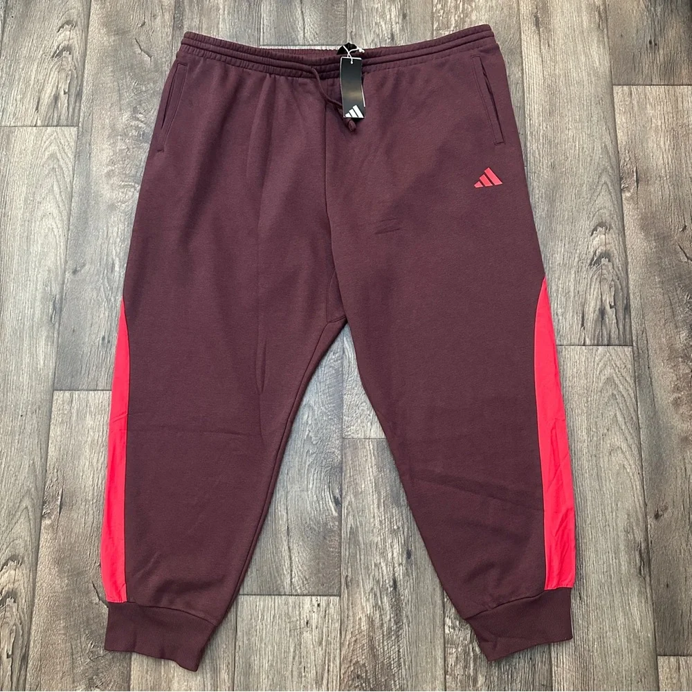 Adidas Multi Sport Regular Fit Pants Men’s Size 4XL  Ruby Burgundy Red